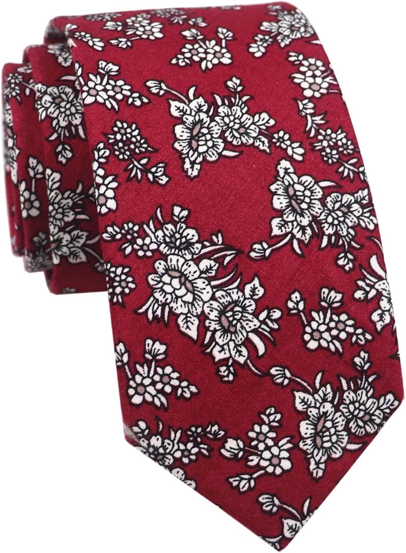 Men's Skinny Solid Color Tie Causal Cotton Linen Narrow Slim cut Necktie